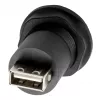 EXSYS EX-49212 Adaptador USB 2.0 de encastrar, USB-A fêmea para USB-A fêmea, preto