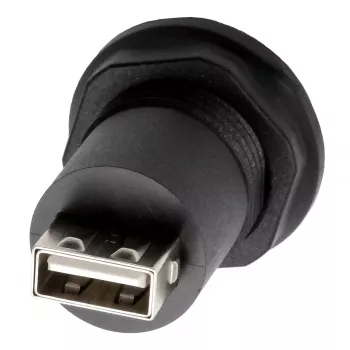 EXSYS EX-49212 Adaptador USB 2.0 de encastrar, USB-A fêmea para USB-A fêmea, preto