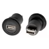 EXSYS EX-49212 Adaptador USB 2.0 de encastrar, USB-A fêmea para USB-A fêmea, preto