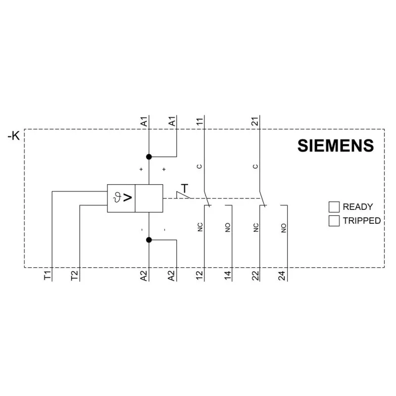 Siemens SIRIUS 3RN2 Relé de proteção térmica de motor 3RN2011-1BA30, 24 V AC/DC, 1 NA + 1 NF, terminais de parafuso, calha DIN