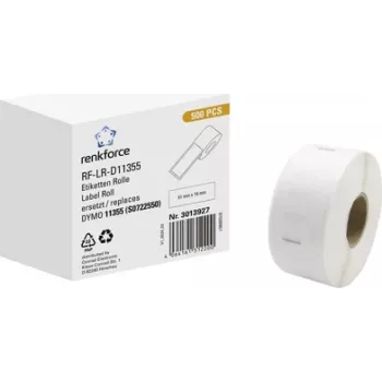 Renkforce RF-6027854 Etiquetas de endereço compatíveis DYMO 11355 51 x 19 mm branco papel adesivo permanente 500 etiquetas/rolo