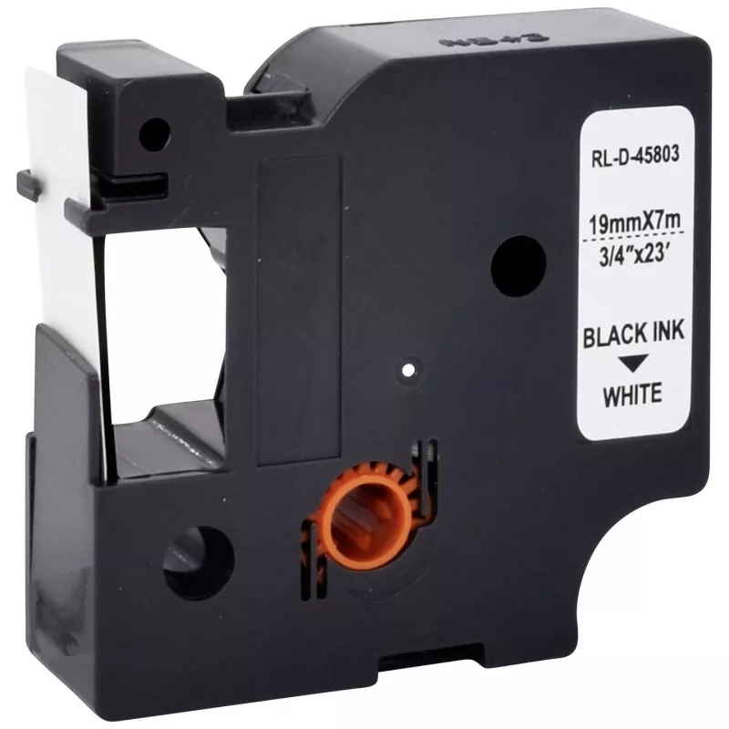 Renkforce RF-LT-D45803 Cassete de fita de rotulagem compatível DYMO D1, 19 mm, branco/preto, 7 m RF-6027838