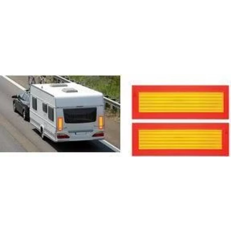 Placa de marcação traseira IWH ECE 70 laranja fluorescente amarelo refletor 565 x 195 mm 097607