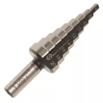 Broca escalonada HSS C.K Tools 6-20 mm T3010 1 com haste cilíndrica
