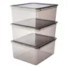 Conjunto de caixas de arrumação keeeper bea, 3x 18 L, cinzento cristal, tampa Air-Control 3003182700000