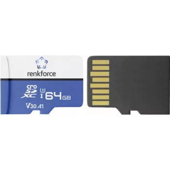 Cartão de memória Renkforce RFEmSD64 microSDXC 64 GB A1 V30 U3 Class 10 com adaptador SD RF-7488704