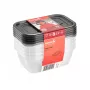 keeeper fredo fresh conjunto de recipientes de arrumação para alimentos, 5x 0,5 L, retangular, transparente com tampas cinzentas 3067282700000