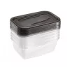 keeeper fredo fresh conjunto de recipientes de arrumação para alimentos, 5x 0,5 L, retangular, transparente com tampas cinzentas 3067282700000