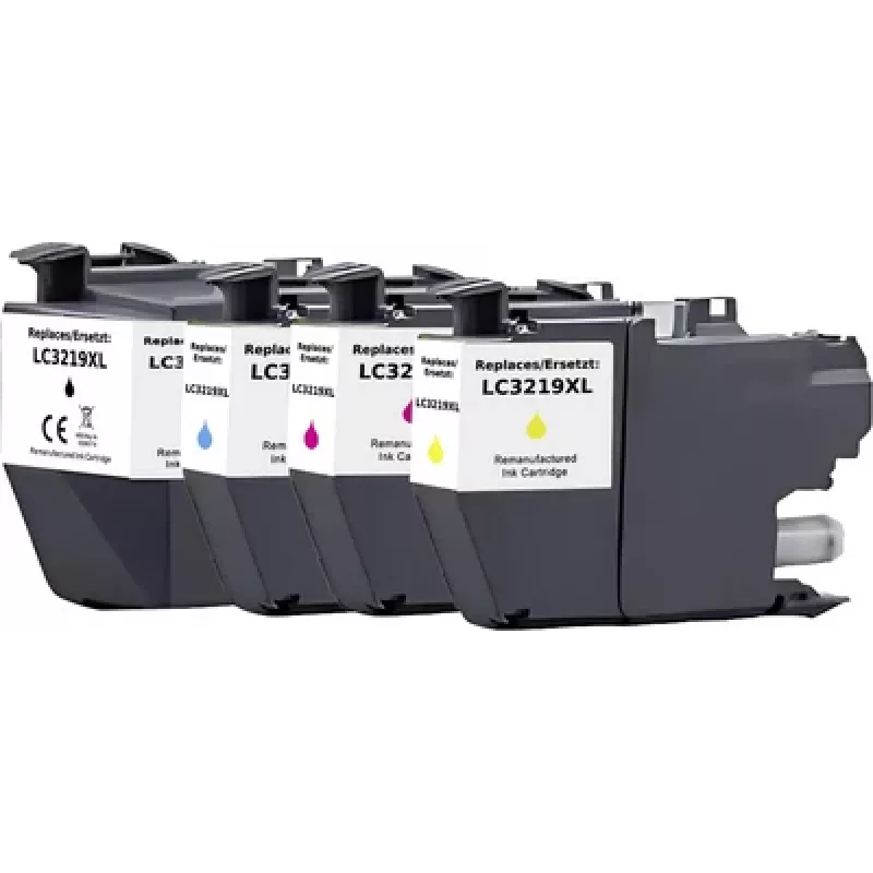 Renkforce pack combinado de cartuchos de tinta compatíveis para Brother LC-3219XL Série – preto, ciano, magenta, amarelo (RF-6954012)