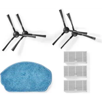 Nedis WIFIVCB01 kit de manutenção para aspirador robô – 2 filtros HEPA, 2 escovas laterais, escova principal, ferramenta de limpeza