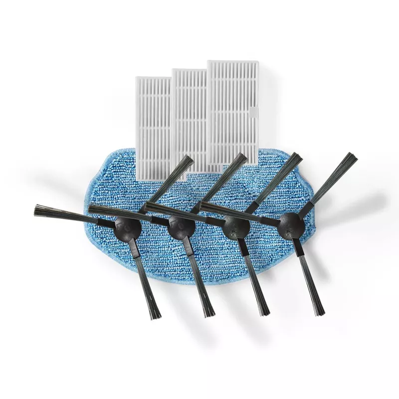Nedis WIFIVCB01 kit de manutenção para aspirador robô – 2 filtros HEPA, 2 escovas laterais, escova principal, ferramenta de limpeza