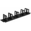 Renkforce RF-7116968 painel de gestão de cabos para rack 19 polegadas 2U suportes de cabos rotativos 360° preto