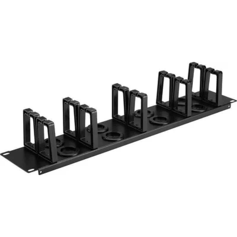 Renkforce RF-7116968 painel de gestão de cabos para rack 19 polegadas 2U suportes de cabos rotativos 360° preto