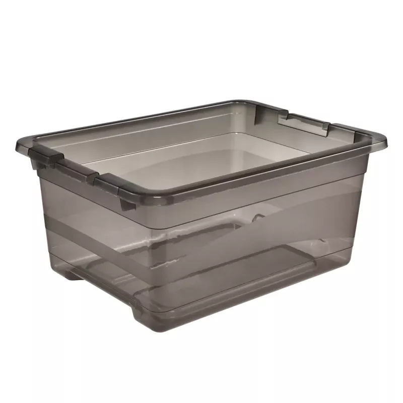 keeeper Cornelia caixa de arrumação, 12 L, cinzento cristal transparente, com tampa deslizante 1094182700000