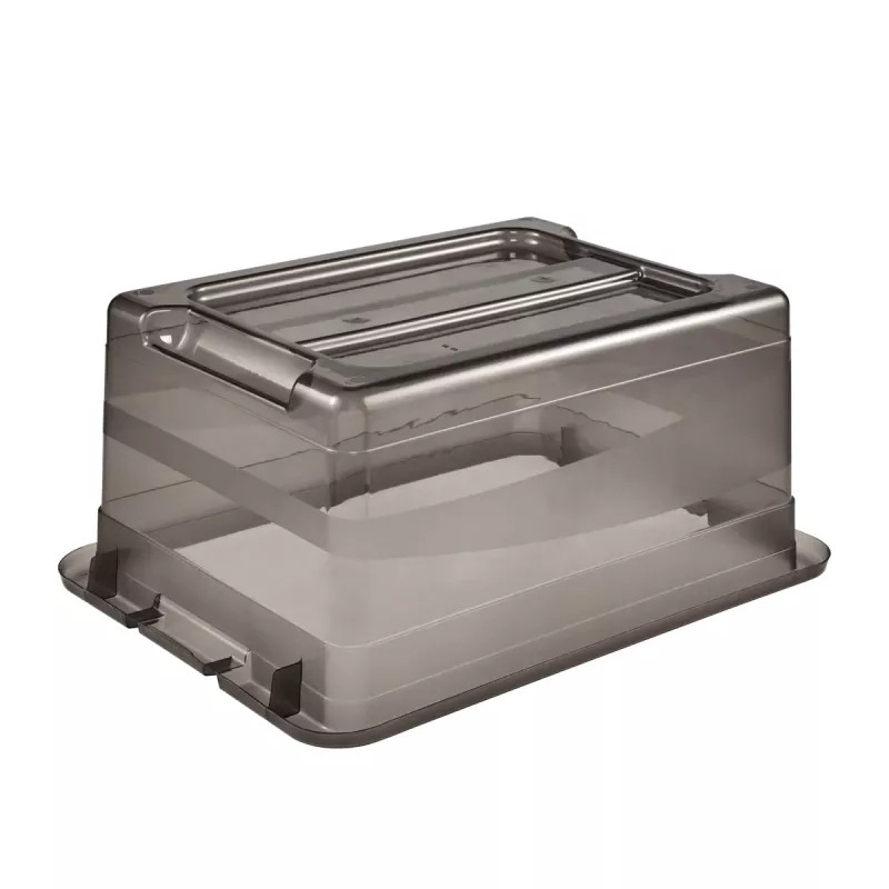 keeeper Cornelia caixa de arrumação, 12 L, cinzento cristal transparente, com tampa deslizante 1094182700000