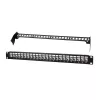LogiLink PrimeLine Painel de Patch Keystone Cat.6A blindado de 24 portas, 19 polegadas 1U, preto (RAL9005), 24x módulos Keystone incluídos NK5001