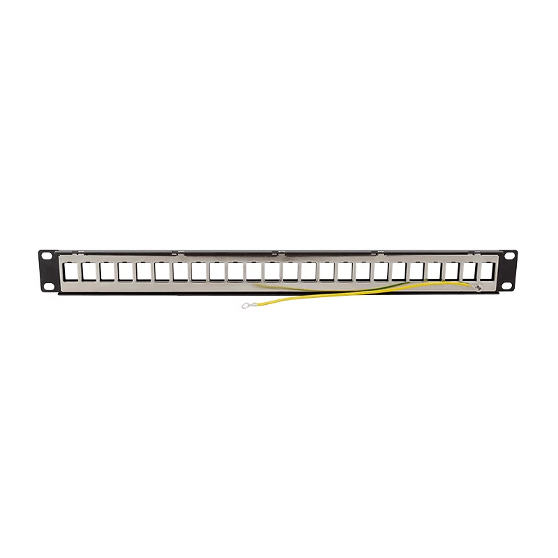 LogiLink PrimeLine Painel de Patch Keystone Cat.6A blindado de 24 portas, 19 polegadas 1U, preto (RAL9005), 24x módulos Keystone incluídos NK5001