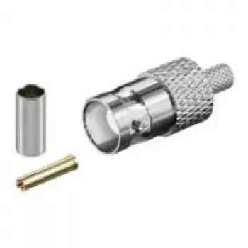 Wentronic Goobay Conector fêmea BNC de crimpagem para cabo RG 58/U com pino dourado 11357