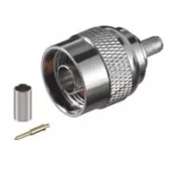 Wentronic Goobay Conector macho tipo N de crimpagem para cabo RG58, 5,2 mm, pino dourado, 50 Ohm 11361