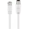 Wentronic Goobay Cabo de ligação SAT/antena, branco, 2,5 m - ficha F para ficha IEC/coaxial (11727)