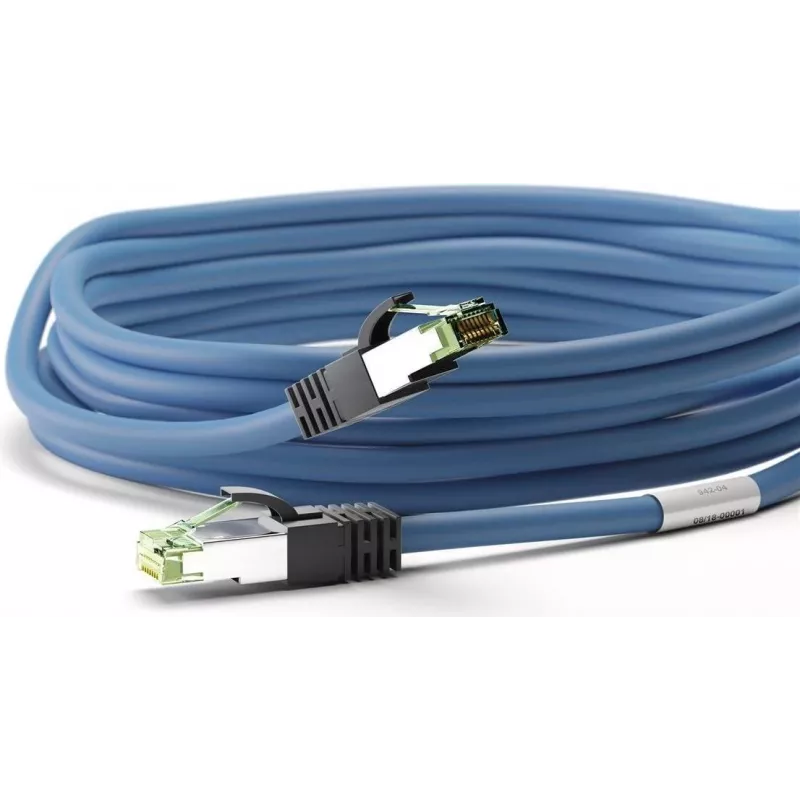Wentronic 45657 Cabo de rede Cat8.1 S/FTP, RJ45, 0,25 m, azul