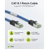 Wentronic 45657 Cabo de rede Cat8.1 S/FTP, RJ45, 0,25 m, azul