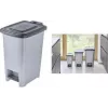 keeeper Olaf balde de pedal, 25 litros, polipropileno, prateado claro 1031416000000