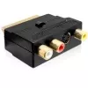 Wentronic Goobay adaptador SCART, ficha SCART para 3 conector fêmea RCA + conector fêmea Mini-DIN 4 pinos, preto 50499