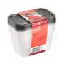 keeeper fredo fresh conjunto de recipientes de armazenamento, 4 x 0,75 L, retangular, transparente com tampas cinzentas 3067382700000