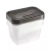 keeeper fredo fresh conjunto de recipientes de armazenamento, 4 x 0,75 L, retangular, transparente com tampas cinzentas 3067382700000