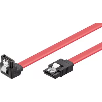 Wentronic 93116 cabo SATA III 0,5m vermelho, 6Gbps com clipes de bloqueio