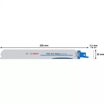 Bosch S 1137 EAF lâmina de serra sabre para metal espesso, 225 mm, pack de 5 2608658989
