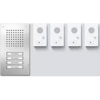 Siedle SET CLAB 850-4 E/W conjunto áudio Classic aço inoxidável/branco (210010048-00)