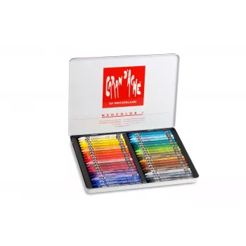 CARAN D'ACHE Neocolor I lápis de cera, conjunto de 40, redondos, cores sortidas, invólucro de papel 7000.340