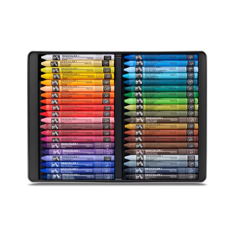 CARAN D'ACHE Neocolor I lápis de cera, conjunto de 40, redondos, cores sortidas, invólucro de papel 7000.340