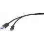 Cabo Renkforce RF-4599658 USB 3.2 Gen 1, USB-A para USB-C, 0,5 m, preto