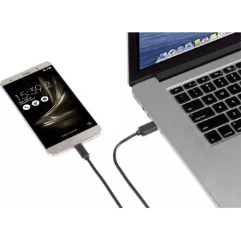 Cabo Renkforce RF-4599658 USB 3.2 Gen 1, USB-A para USB-C, 0,5 m, preto