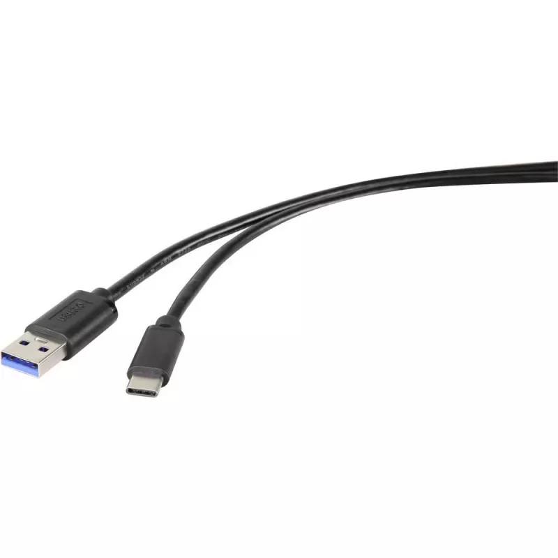 Cabo Renkforce RF-4599658 USB 3.2 Gen 1, USB-A para USB-C, 0,5 m, preto