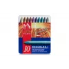 Lápis de cera metálicos Caran d'Ache Neocolor I, conjunto de 10, redondos com invólucro de papel 7004.310
