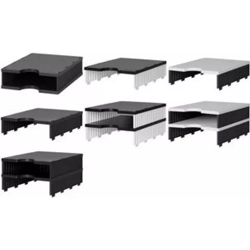 Módulo de organização STYRO styrodoc uno com 2 compartimentos, branco/preto 268-1102.09