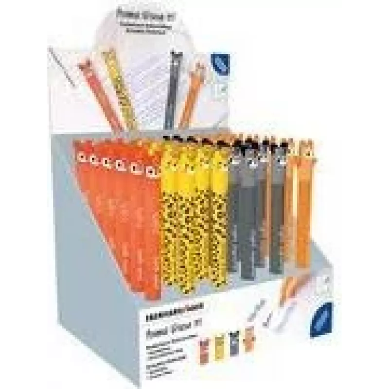 Expositor de canetas de gel Faber-Castell Eberhard Faber Animal Erase It!, 0,7 mm, azul, apagável, recarregável, 36 canetas 560174