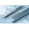 Conjunto de caneta de esferográfica e lapiseira Caran d'Ache Ecridor Alpine Frost, tinta preta, Medium, revestimento de platina CC0890.025
