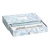 Conjunto de caneta de esferográfica e lapiseira Caran d'Ache Ecridor Alpine Frost, tinta preta, Medium, revestimento de platina CC0890.025
