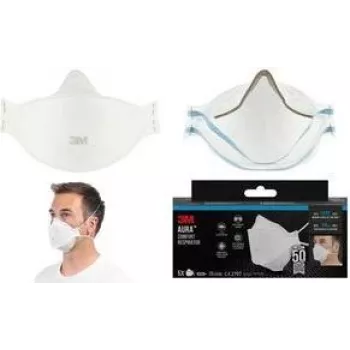 3M Aura 9320+ máscara respiratória FFP2 sem válvula de expiração, máscara dobrável de 3 partes, branco, pack de 1 9320-5