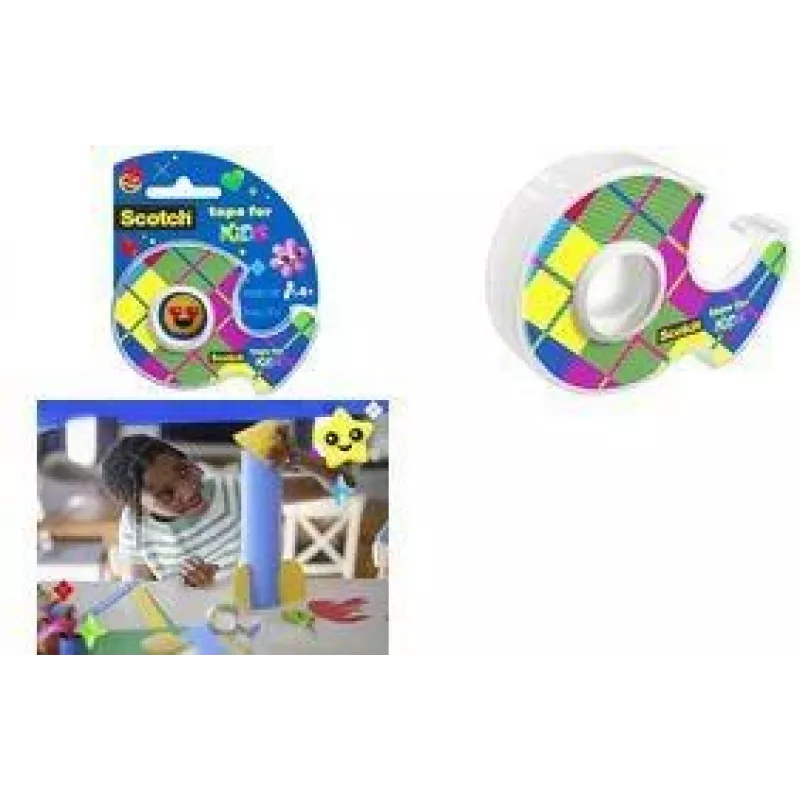 3M Scotch Kids Tape, 19 mm x 15 m, fita adesiva invisível mate, suporte manual, 1 rolo 7100410261