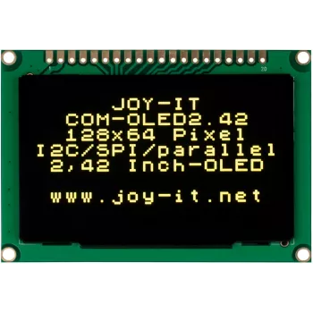 JOY-IT COM-OLED2.42 módulo de ecrã OLED 2,42 polegadas 128x64, branco, SPI/I2C, SSD1309