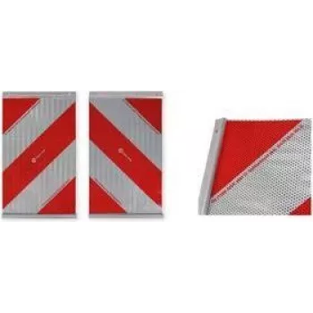 IWH marcação de aviso refletora para plataformas elevatórias, vermelho/branco, autoadesiva, 133 x 133 mm, 1 unid. (097620)