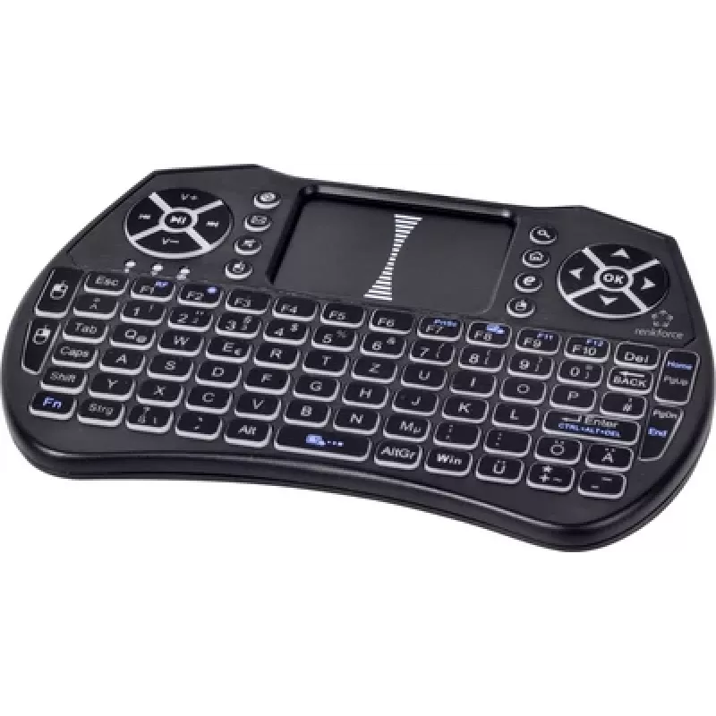 Renkforce RF-MWK-103 teclado sem fios com touchpad integrado, QWERTZ alemão, preto RF-7481488