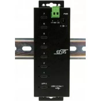 EXSYS EX-1147HMVS hub USB-C, USB 3.2 Gen 1, preto