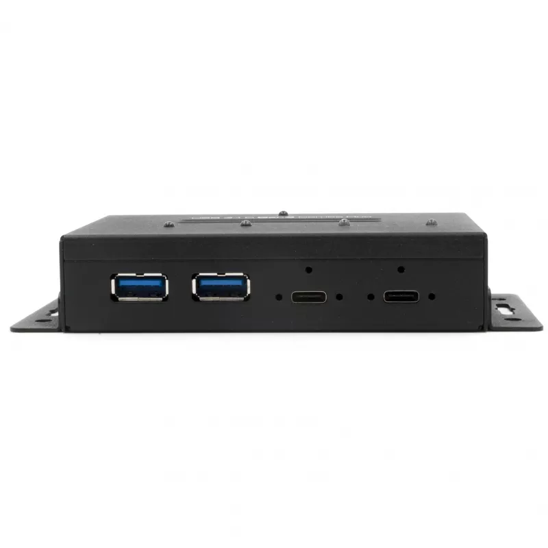 EXSYS EX-1240HMVS hub USB 3.2 Gen 2 industrial de 4 portas, montagem em calha DIN, metal